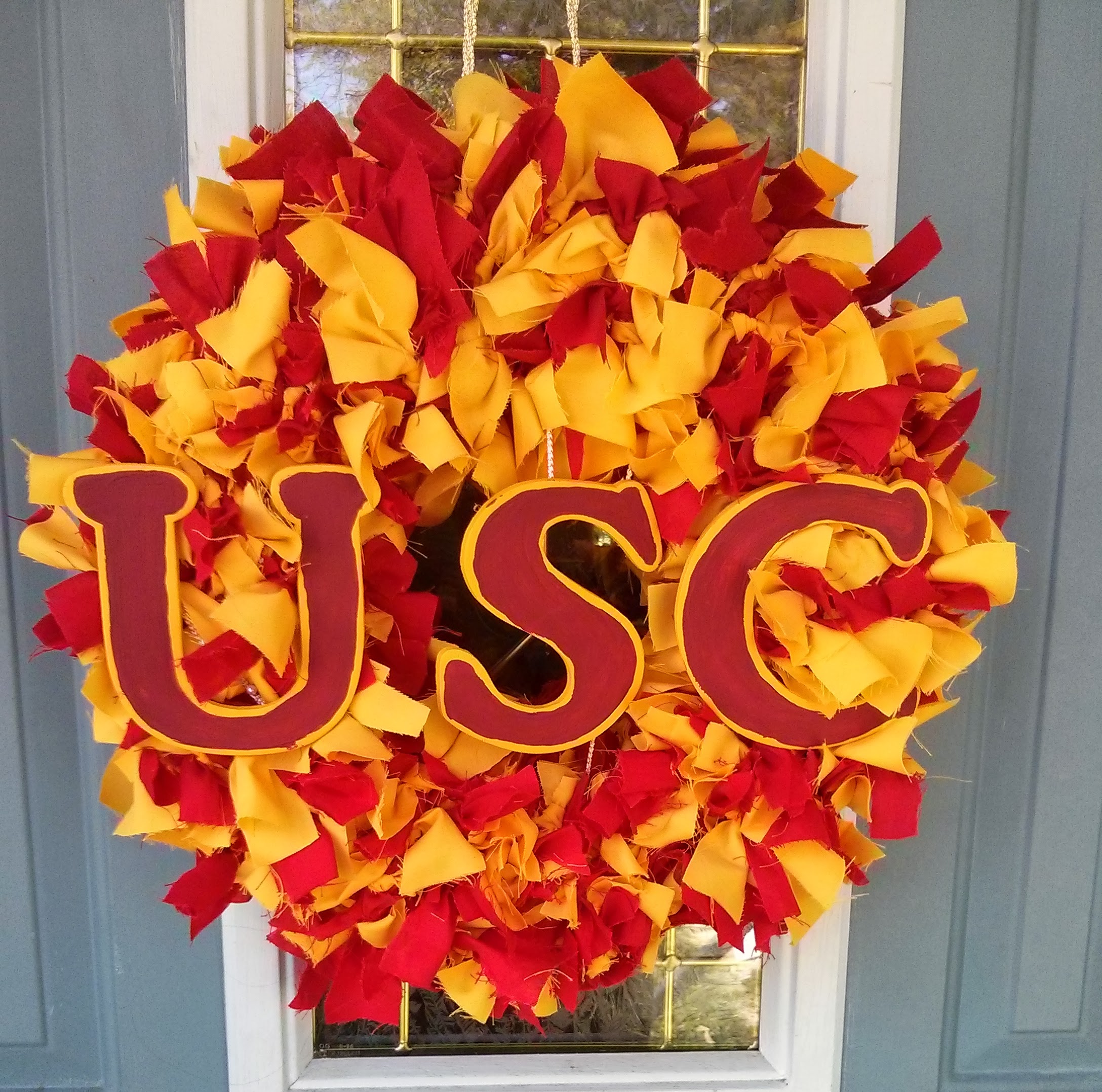 Handmade Fabric USC Wreath
